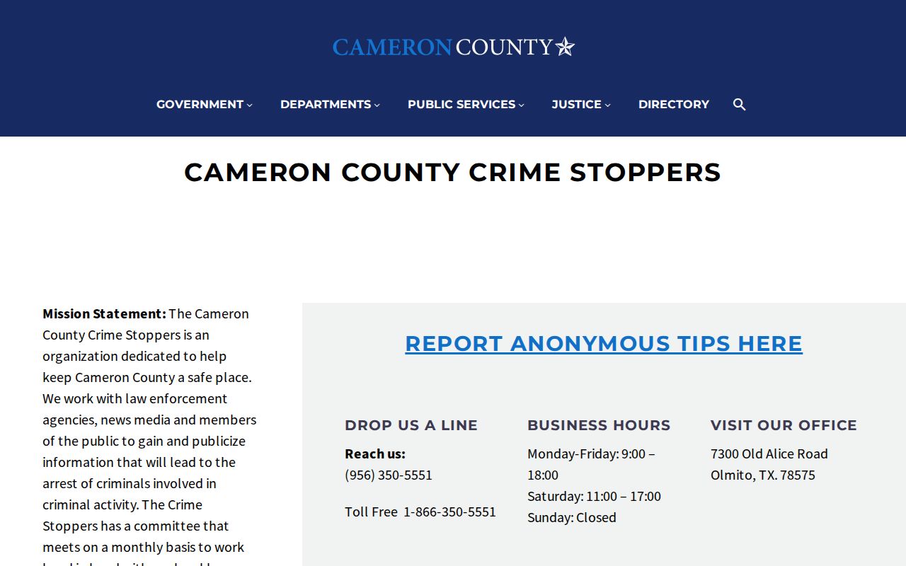 Cameron County Crime Stoppers wanted-person tip resource