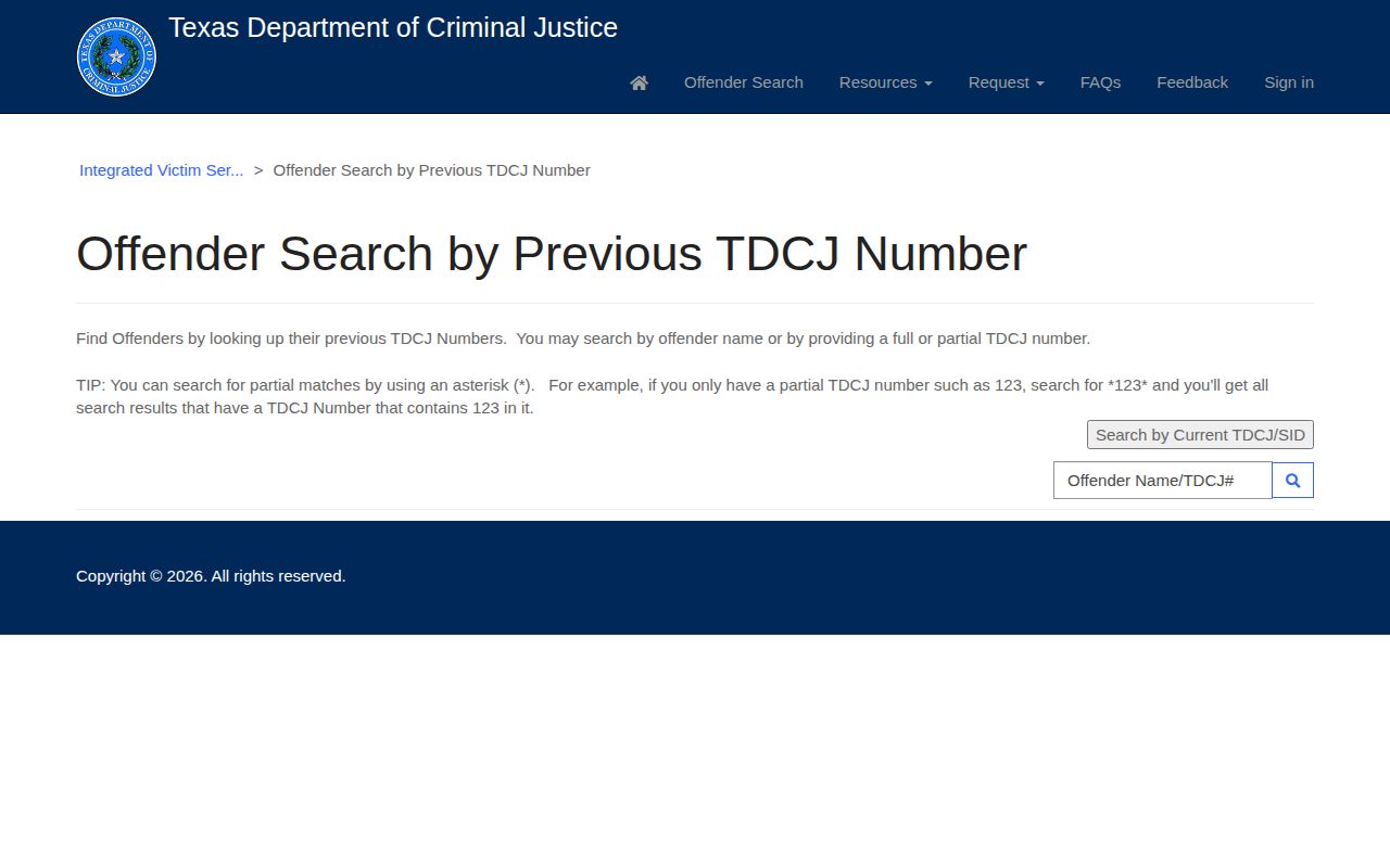Cameron County related Texas state custody offender record search
